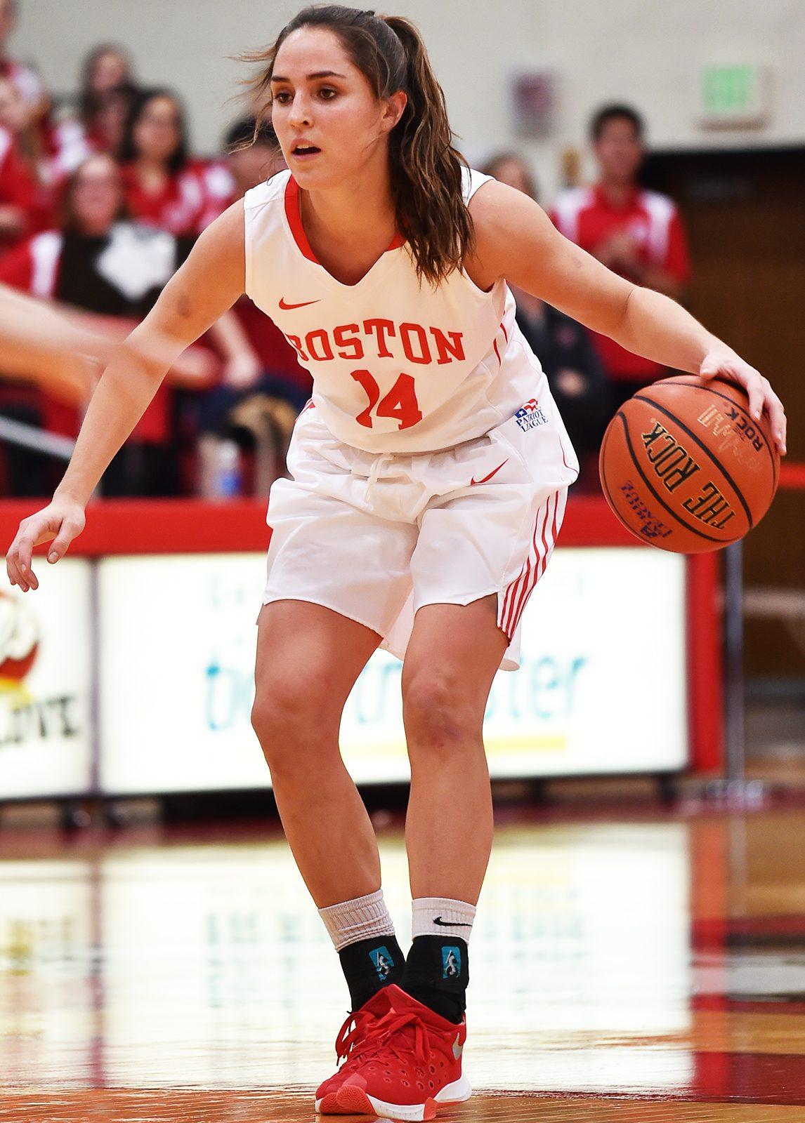 Courtney Latham is listed as day-to-day and hopes to get back on the court before her senior season ends. PHOTO BY MADDIE MALHOTRA/ DAILY FREE PRESS STAFF