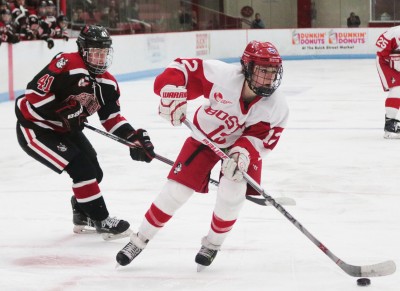 Victoria Bach often lined up opposite of Coyne. PHOTO BY KELSEY CRONIN/DAILY FREE PRESS STAFF