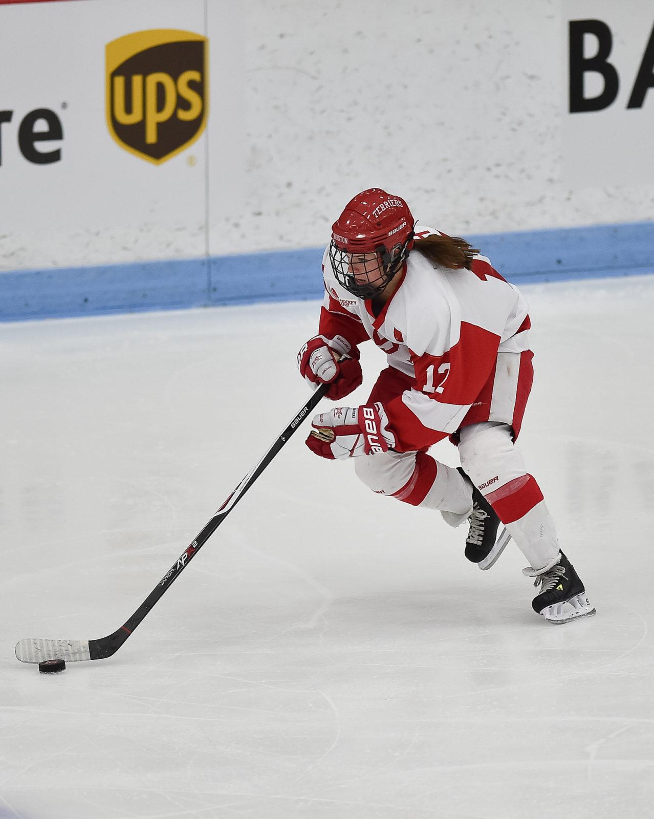 Senior forward and assistant captain Victoria Bach notched her 93rd career goal, surpassing women’s hockey’s original record. PHOTO BY MADDIE MALHOTRA/ DFP FILE PHOTO