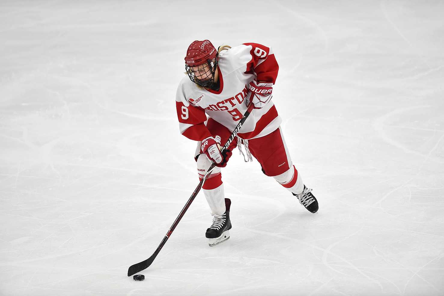 Junior defenseman Abby Cook in a game against Merrimack College in September 2017. Cook scored Boston University’s lone goal in Saturday’s loss against the University of Maine. MADDIE MALHOTRA/ DFP FILE PHOTO
