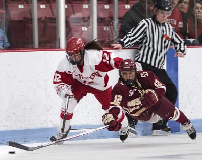 Junior forward Victoria Bach has five goals and seven assists through BU's first nine games. PHOTO BY SARAH SILBIGER/ DAILY FREE PRSS STAFF 