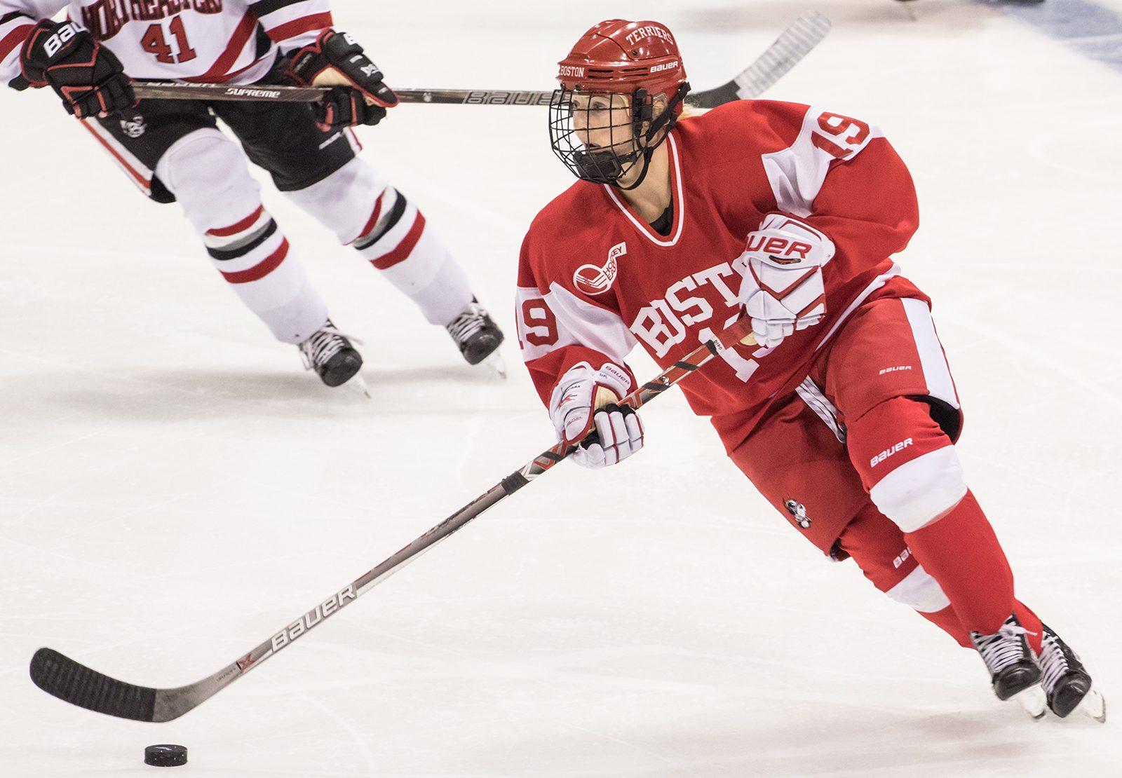 Junior forward Rebecca Leslie recorded her first career hat trick on Friday. PHOTO BY JUSTIN HAWK/ DAILY FREE PRESS STAFF