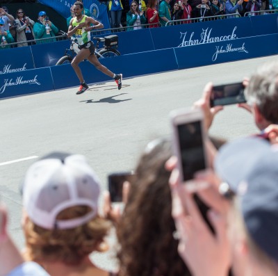 Men’s division winner Lemi Berhanu Hayle, of Ethiopia, finished the 2016 Boston Marathon at an impressive 2:12:45. PHOTO BY KELSEY CRONIN/DAILY FREE PRESS STAFF
