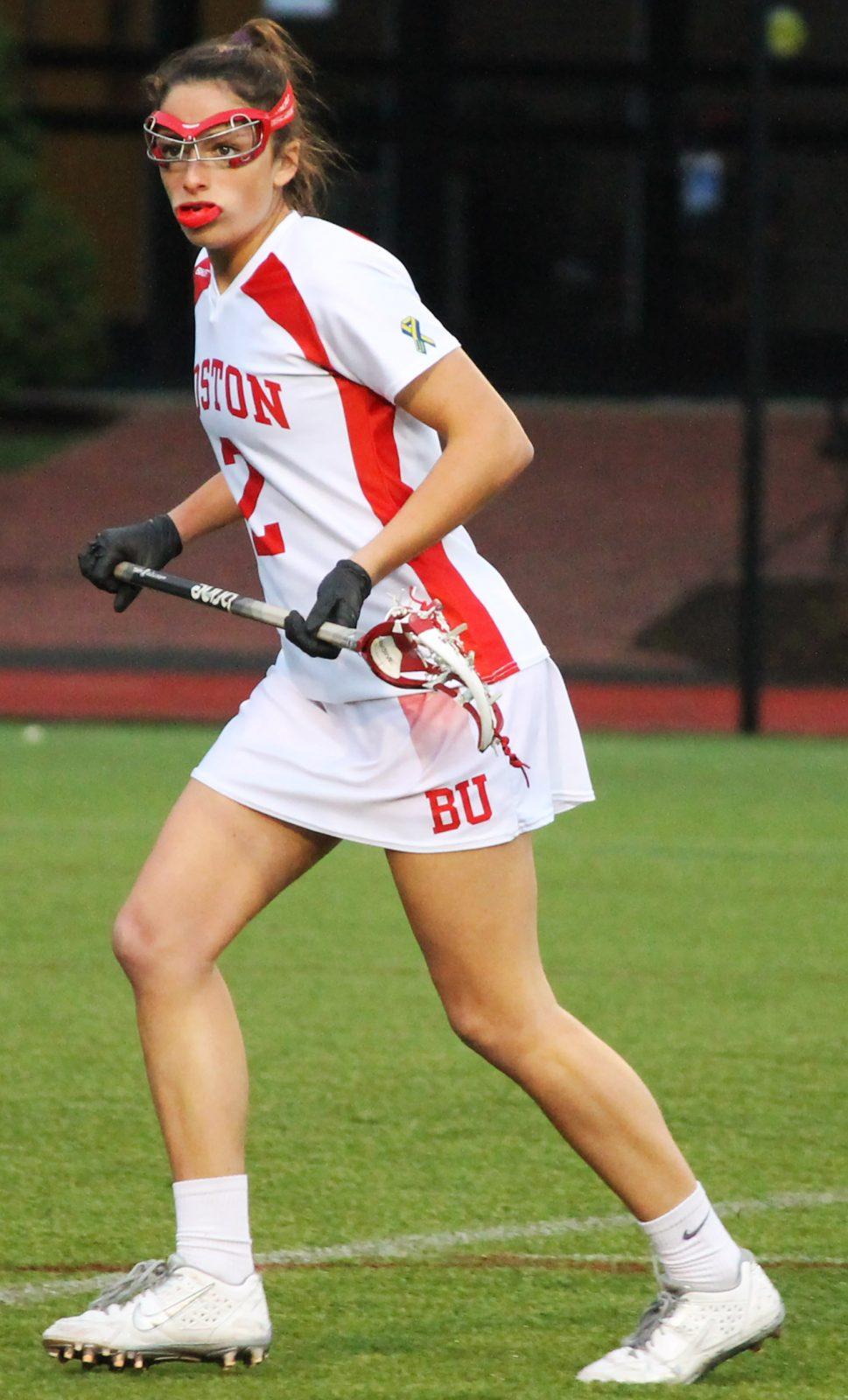 Sophomore midfielder Kaitlin Belval powered BU to victory with four goals. PHOTO BY ABIGAIL FREEMAN/ DAILY FREE PRESS STAFF