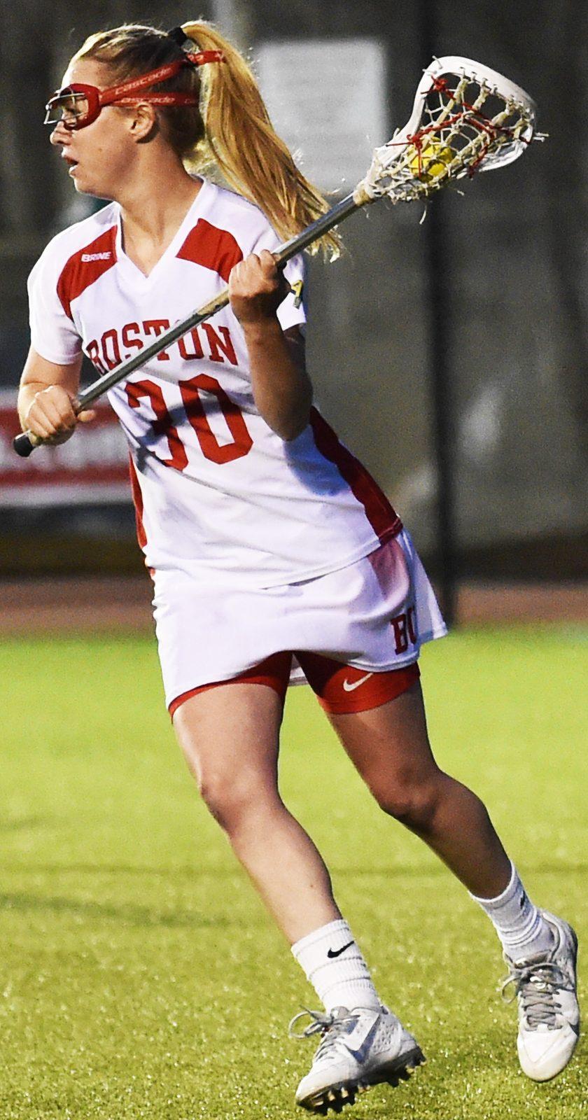 Junior attacker Avery Donahoe scored a career-high six goals in BU's win over Lafayette. PHOTO BY MADDIE MALHOTRA/ DAILY FREE PRESS STAFF