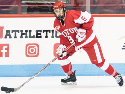 Abby Cook was able to jump right into coach Brian Durocher's lineup upon arriving to BU. PHOTO BY JUSTIN HAWK/ DAILY FREE PRESS STAFF