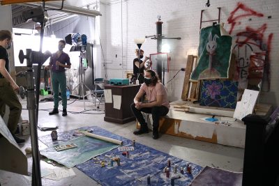 Production on the set of Wonderland student film