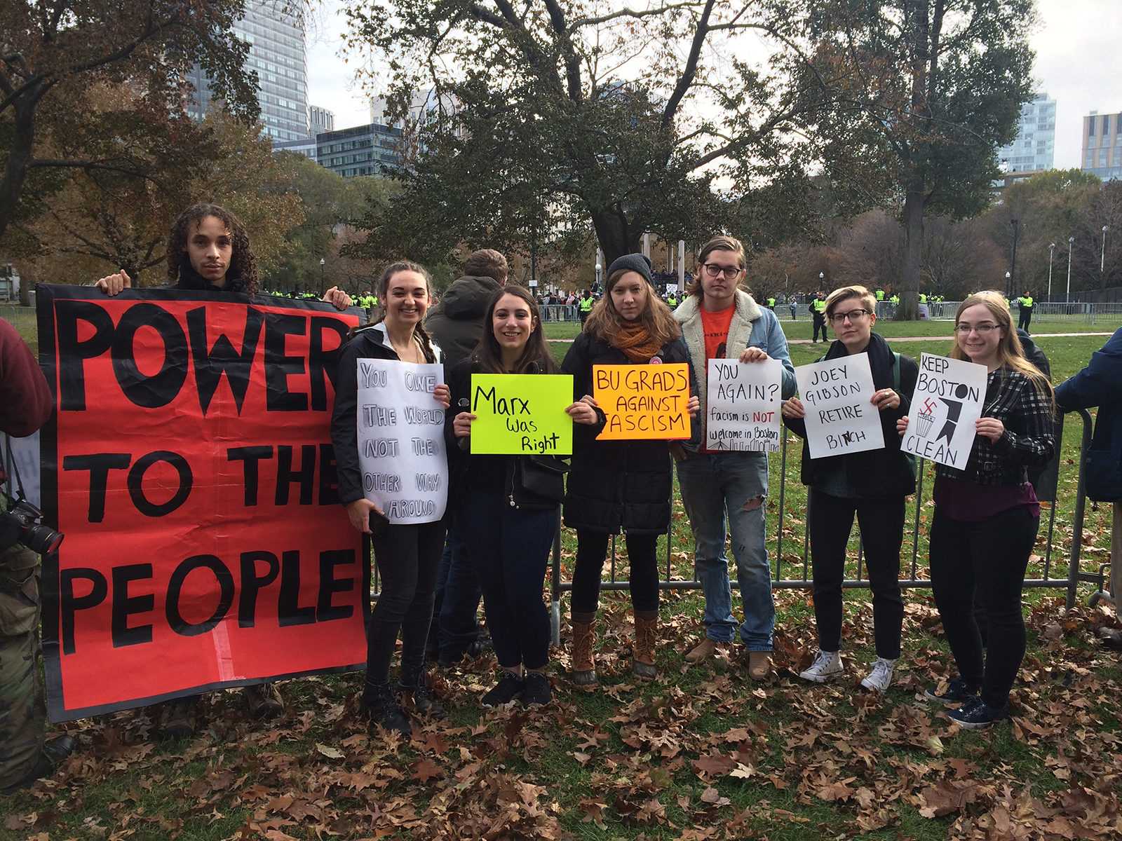 The Young Democratic Socialists of Boston University attend the counterprotest to Resist Marxism’s Rally for the Republic Saturday at the Boston Common. PHOTO COURTESY YDSBU